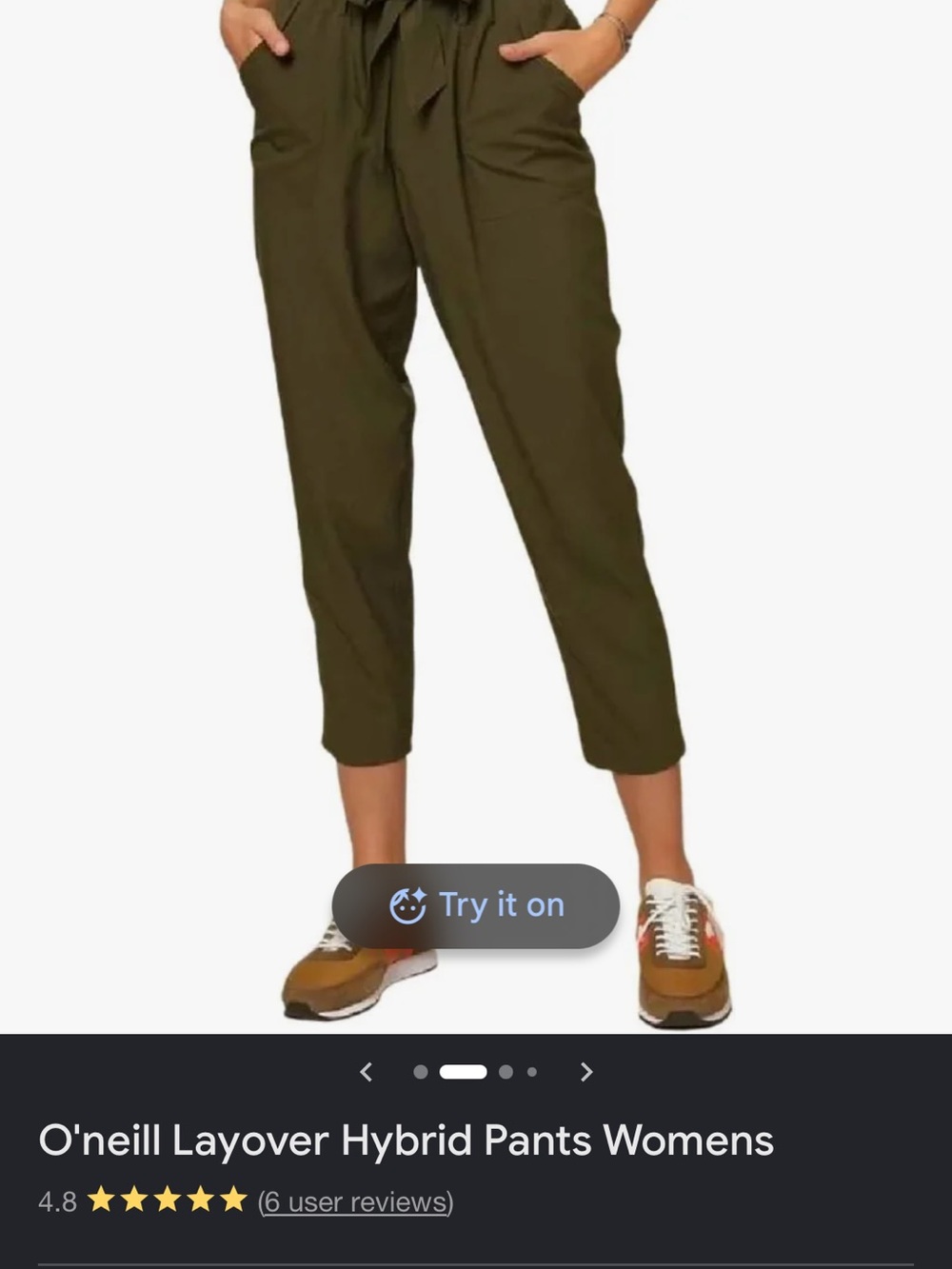 O'Neill Women's Olive Cropped Paperbag Waist Pants